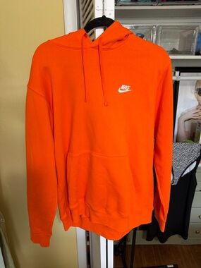 Nike Orange Pullover Hoodie - Men's Casual Sweatshirt XL new